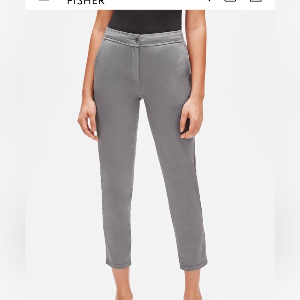Eileen Fisher Organic Cotton Stretch Twill Chino Pants Size 12